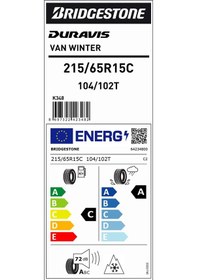 Resim Bridgestone 215/65 R15 C 104/102t Duravis Van Winter Kış Lastiği 2024 