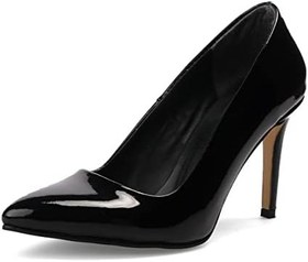 Resim Mio Gusto Basic Siyah Rugan Kadın Stiletto Topuklu Ayakkabı 
