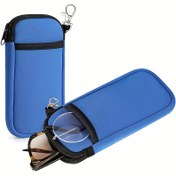 Resim 1 Adet Fermuarlı Taşınabilir Gözlük Kutusu - Gözlük, Telefon, Kulaklık, Kart Düzenleyici - Kompakt Saklama Kutusu - Kadınlar, Erkekler, Ebeveynler, Yaşlılar İçin İdeal Hediye - Doğum Günü, Noel, Anneler/Babalar Günü Hediyesi - Çizilmeye ve Darbeye Dayanıklı 