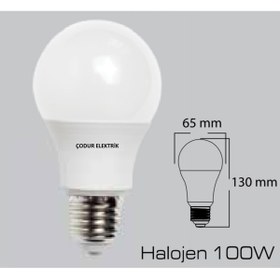 Resim Genel Markalar 15w = 100w Eşdeğer 6500 Kelvin Beyaz ışık E27 Duylu 1100 Lümen A65 A+ Enerji Tüketimi 