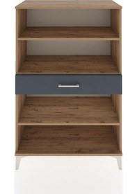 Resim Hyperion Dolap 3 Raflı Tek Çekmeceli 88x44x134 Çam-antrasit Çam 