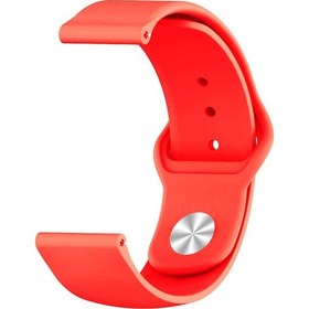 Resim Ekılıf - Huawei Honor Magic 2 42mm Uyumlu - Kordon 20mm Silikon Kordon Krd-11 - Kırmızı 