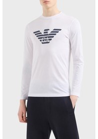 Resim Emporio Armani Erkek T Shirt 8n1tn8 1jpzz 0147 Beyaz-lacivert Beyaz-Lacivert 