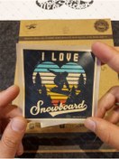 Resim Bay Etiket Hbg91 Snowboard Seviyorum Yazili Etiket 