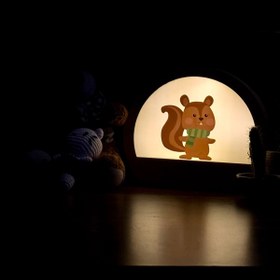 Resim HippoDeco Kişiselleştirilebilir - Hayvan Figürlü Ahşap LED Gece Lambası - Çocuk Odası Masa Lambası 