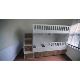 Resim Zaragoza Tamamı Mdf Lake Boyalı 3'lü Ranza CB 