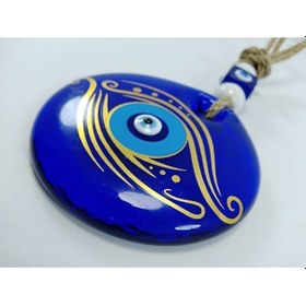 Resim Nazar Boncuğu Duvar Dekoru 7 Cm El Yapımı Cam Özel Tasarım Çiçekl 