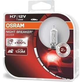 Resim Osram 64210Nbs 12V H7 55W Ampul Nıght Breaker Sılver %100 Fazla I 