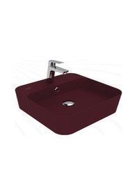 Resim Creavit Loop Kare Masa Üstü İnce Çanak Lavabo 45 Cm Extra Berry Lp046-br 