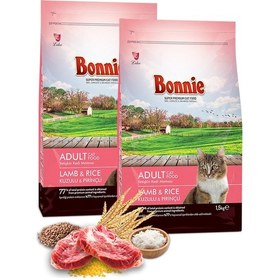 Resim Bonnie Kuzu Etli ve Pirinçli Yetişkin Kedi Maması 2 x 1500 G 