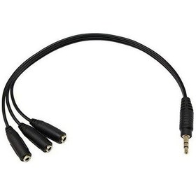 Resim 3 Lü Stereo Çoklayıcı 3 X 3.5 Mm Aux Ses Sistemi Kablosu 