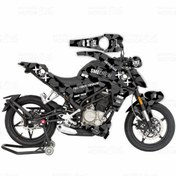 Resim CF Moto NK 250 Sticker Set Grenzgaenger Design Siyah Beyaz 