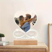 Resim Kalp Sonsuz Tasarımıyla Özel Akrilik Fotoğraf Çerçevesi - Sevgililer Günü, Yıldönümü veya Düğün için Özel Ev Dekoru, Parlak Bitiş, Benzersiz Hediye Fikri, Yıldönümü Hediyesi|Özel Çerçeve|Parlak Bitiş Çerçeve, Fotoğraf Çerçevesi Dekoru 