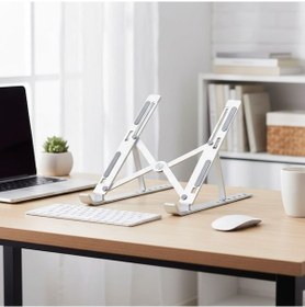 Resim Buffer Plastik Katlanır Tablet Standı Ayarlanabilir Açılı, Taşınabilir Masaüstü Telefon Ve Tablet Tutucu Stand 