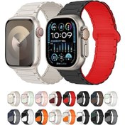 Resim Novahub İos Watch Uyumlu Se 2023 40mm I-şekilli Manyetik Saat Bandı/i Siyah Gri, Yenilikçi Tasarım 