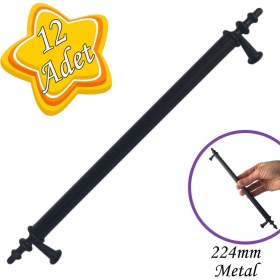 Resim Glaswen 12 Adet Erciyes Kulp Siyah 224 mm Kulp Mobilya Mutfak Dolabı Çekmece Dolap Kapak Kulpu Kulbu Metal Kulpları 