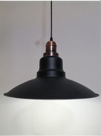 Resim Rioligh Retro Siyah Içi Beyaz Tekli Metal Sarkıt Çap: 37Cm (538288948) 