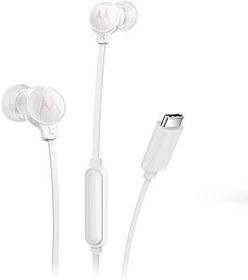 Resim Motorola Sound Earbuds 3C-S mikrofonlu kulak içi kulaklık, rahat uyum, eller serbest konuşma sistemi, yüksek çözünürlüklü ses, güvenli tasarım, USB-C bağlantısı, beyaz 