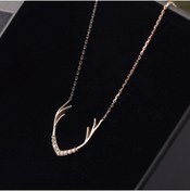 Resim Sembol Gold Kadın Geyik Boynuzu Şeklinde Altın Kolye 14k Gold 