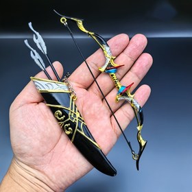 Resim 4 adet Set, 1 Kemer, 1 Ok Seti, 2 Ok, Eski Mini Kemer ve Ok Kombinasyonu, Açık Hava Tutkunları ve Koleksiyoncular için Uygun, Masaüstü Dekorasyon Props 