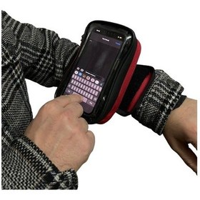 Resim Motobros Motosiklet Kola Takılan Çantalı Telefon Tutucu Kol Telefon Tutucu 6.7" E Kadar Kırmızı Renk 
