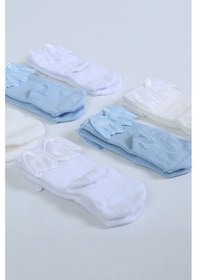 Resim Baby Shez Pamuklu 6'lı Yenidoğan Melek Kanatlı Bebek Çorap Mavi 