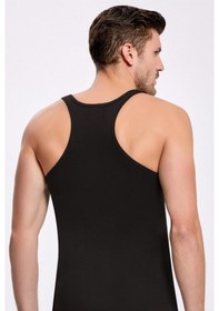 Resim Erkek 6'lı Siyah Rambo Sporcu Pamuklu Atlet 1011 001 