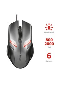 Resim Trust 21512 Zıva Kablolu Usb Sıyah-grı Gamıng Mouse 