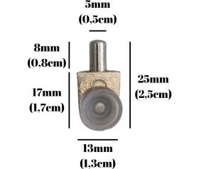 Resim Metal Vakumlu 5mm Geçme Raf Pimi Vantuzlu Dolap Raf Altı Pimi(5mm)(Vantuzlu)(Metal) 
