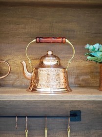 Resim Bakır Demlik İşlemeli Bakır 