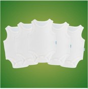 Resim Novibaby 5'li 6-9 Ay Bebek Atlet Body Zıbın Beyaz Çıtçıtlı 100% Pamuk Beyaz 