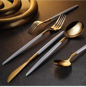 Resim Aryıldız Versay White Gold 6 Kişilik 36 Parça Çatal Kaşık Bıçak Takımı Çok Renkli 