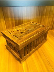 Resim Sandık Dekoratif Ahşap Ceviz Oyma Anahtarlı Bilmeceli Kutu 