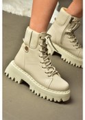 Resim Fox Shoes R973970109 Bej Kalın Tabanlı Kadın Bot Bej 