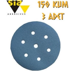 Resim Sia 1949 Hookit 7 Delikli Cırt Zımpara 150 Mm - P150 Kum - 3 Adet 