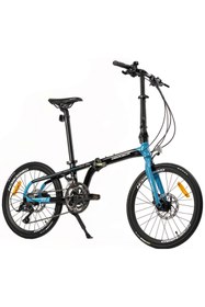 Resim Geotech Fold Up 20.3 20 Jant 18 Vites HD Katlanır Bisiklet - Siyah Mavi 