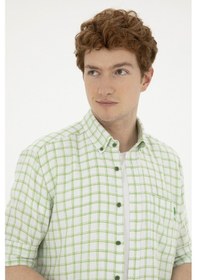 Resim U.S. Polo Assn. Erkek Kareli Yeşil Gömlek 50283820-VR054 