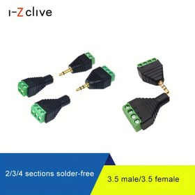 Resim i-Zclive Lehim Gerektirmeyen 3.5mm Ses Bağlantı Kiti - Erkek & Dişi Terminaller, Altın Kaplama Kulaklık Jakları, 2/3/4 Bölümlü Stereo Ses, DIY Kulaklık Aksesuarları, Lehim Gerektirmeyen Kurulum 