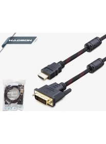 Resim Hadron HD4115 Örgülü Çift Taraflı (24+1 Pin) Dvı-I To HDMI Kablo - 1.8m 