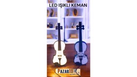Resim LED Işıklı Dekoratif Keman 