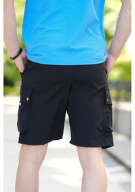 Resim Quar Zımbalı Kort Paraşüt Kumaş Kargo Cep Erkek Şort 001 