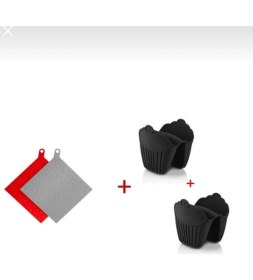 Resim Holly Home 2'li Set ; Nihale Tutacak -2 Adet Silikon Nihale 2 Adet Fırın Tutacağı , Tencere Çaydanlık Altı Hh 