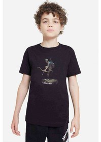 Resim The Last Of Us Part 2 Baskılı Unisex Çocuk Siyah T-Shirt (528305072) 
