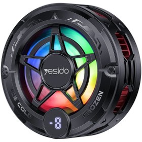 Resim Yesido C226 Dijital Sıcaklık Göstergeli RGB ışıklı Radyatör Tablet Telefon Soğutucu Fan - Siyah Frozen ıce 