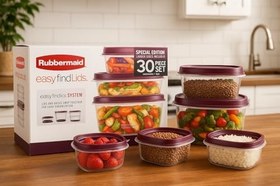 Resim Rubbermaid 30 Parça Saklama Kabı Seti - Easy Find Lids, BPA Free, Mikrodalga ve Bulaşık Makinesi Uyumlu 