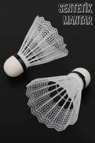 Resim Telvesse 6 Adet Badminton Topu Semi-Pro Dengeli Hız Başlangıç Kutulu Mantar Kafa Deluxe Top Seti Beyaz 620 