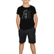 Resim Alfa Tshirt Dark Baskılı Çocuk Siyah Tshirt 