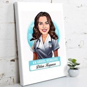 Resim Karikatürlü En Güzel Hemşire Kanvas Tablo 