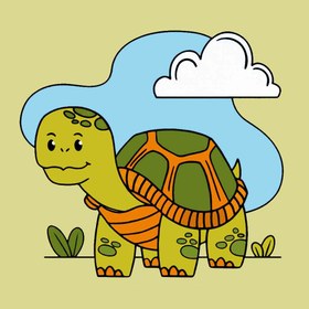 Resim Sayılarla Boyama Seti - Sevimli Kaplumbağa 