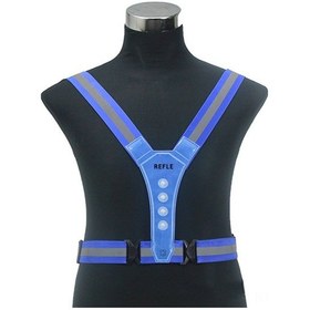 Resim Qingmipy Mavi Esnek 4 Led Işıklı Yansıtıcı Yelek - Spor Ve Açık Hava Aktiviteleri İçin Güvenlik Vesti Çok Renkli 